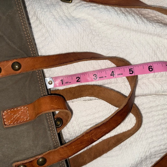 Campomaggi Genziana Canvas and Leather Shopper Tote - Picture 15 of 16